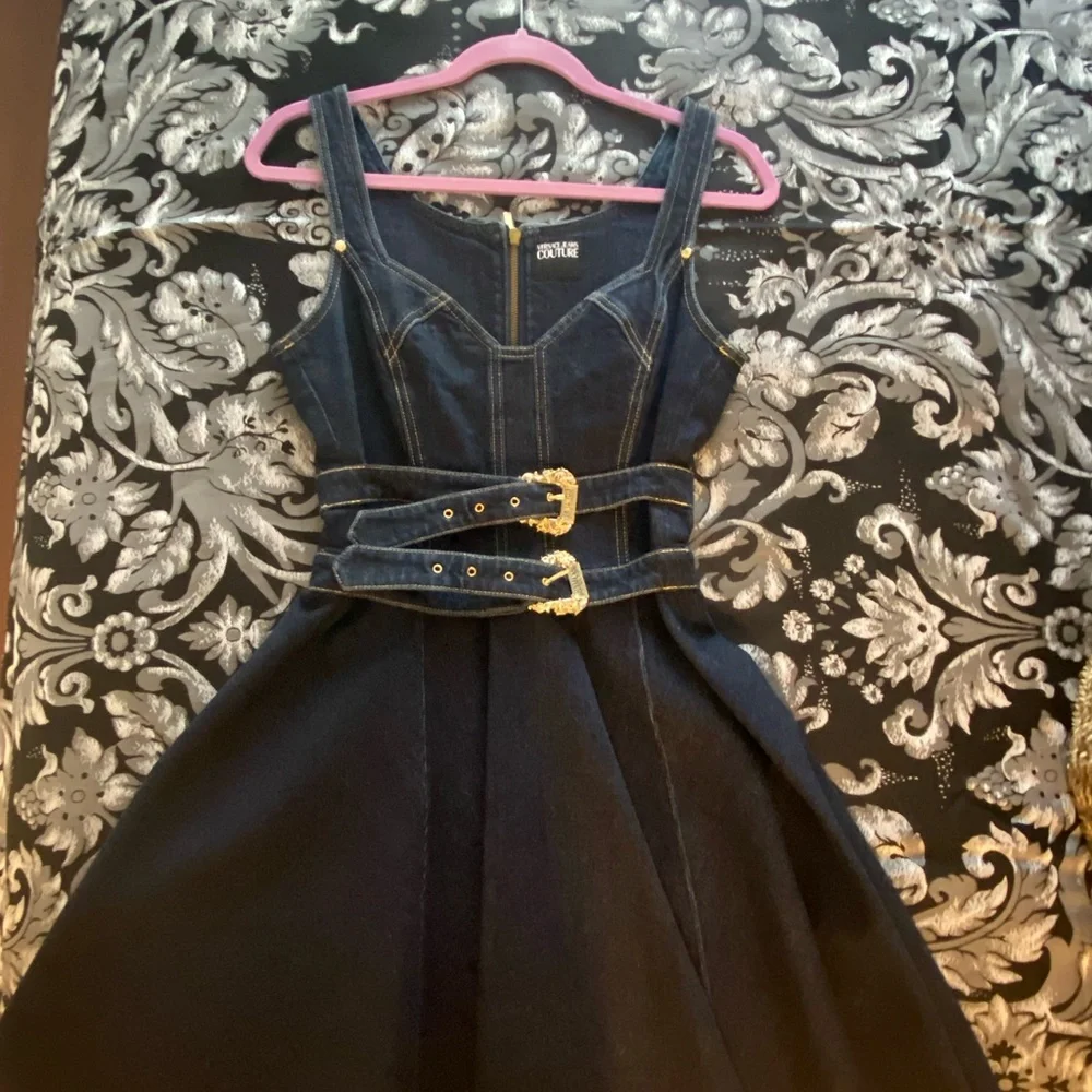 Authentic Versace Couture jean dress, size 4-6 US - Picture 5 of 16